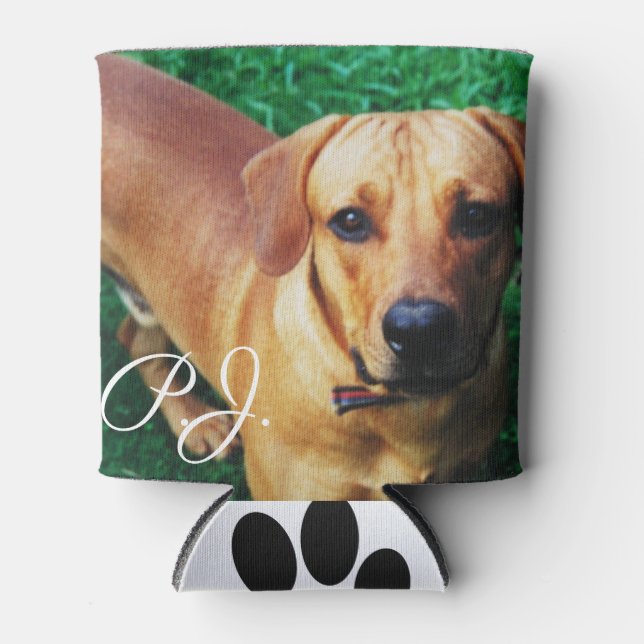Custom Personalised Dog Photo Stubby Holder (Front)