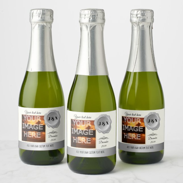 Custom Personalised Mini Sparkling Wine Bottle  Label (Bottles)