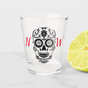Custom Personalised Monogram Sugar Skull Shot Glass