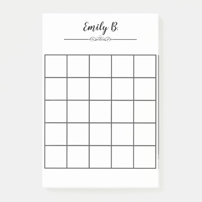 Custom Personalised Post It Notes With Grid (Front)