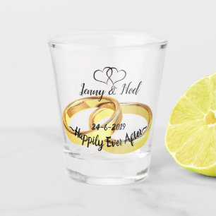 Custom Personalised Wedding Party Favour Shot Glass