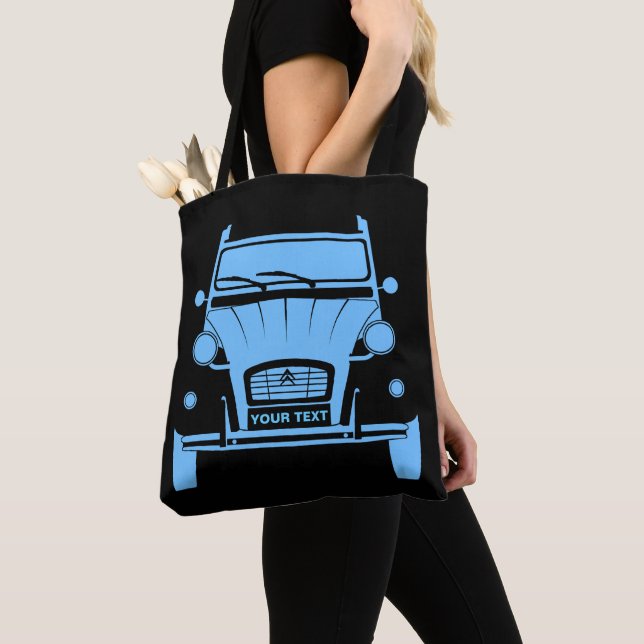 Custom Personalize Citroen 2CV tote bag (Close Up)