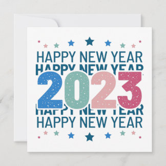 Custom Personalize Colourful Happy New Year 2023 Save The Date