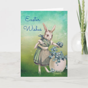 Custom Personalize EASTER Wishes Vintage Greetings Card