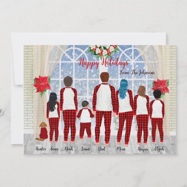 Custom Personalize Family Portrait Christmas Card (Front)