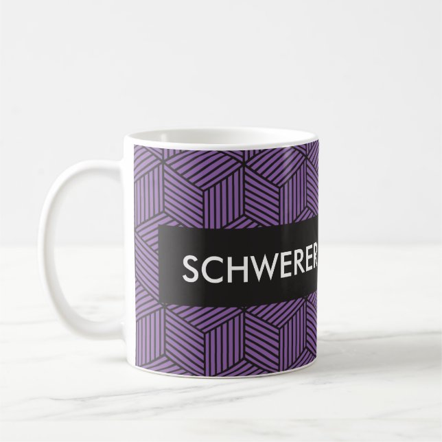 Custom Personalize Geometric Design Coffee Mug Pur (Left)