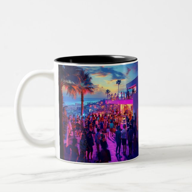 Custom Personalize modern simple template for her  Two-Tone Coffee Mug (Left)
