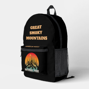 CUSTOM PERSONALIZE NATIONAL PARK VINTAGE MOUNTAINS PRINTED BACKPACK