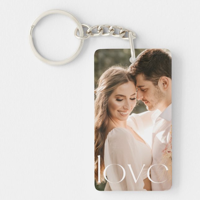 Custom Personalize Photo and Text   Keychain (Front)