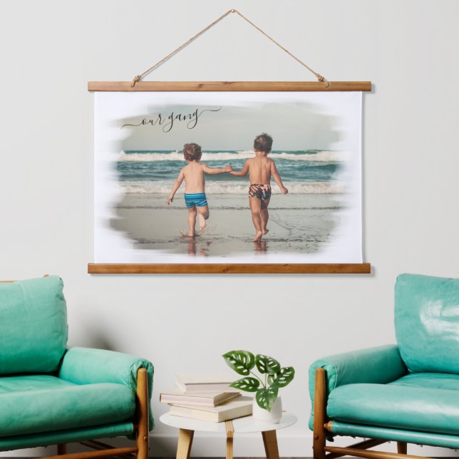 Custom Personalize Photo Template w/ Our Gang Text Hanging Tapestry (Living Room)