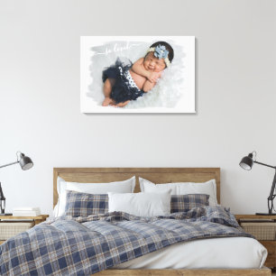 Custom Personalize Photo Template w/ So Loved Text Canvas Print