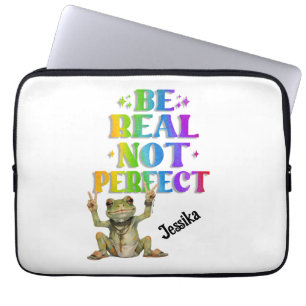 Custom Personalize Positive boho frog Hippie Laptop Sleeve