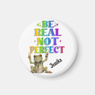 Custom Personalize Positive boho frog Hippie Magnet