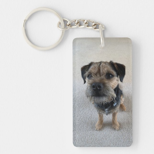 Custom Personalize Two Photo Double Sided Keychain (Front)