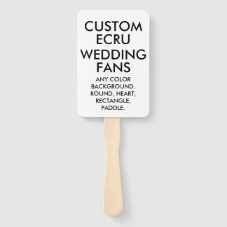 Custom Personalized 10 RECTANGLE ECRU WEDDING FANS