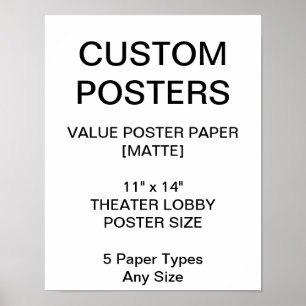 Custom Personalized 11"x14" Value Matte Poster