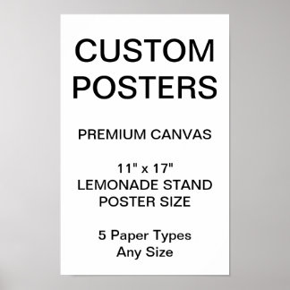 Custom Personalized 11" x 17" Canvas Poster Blank