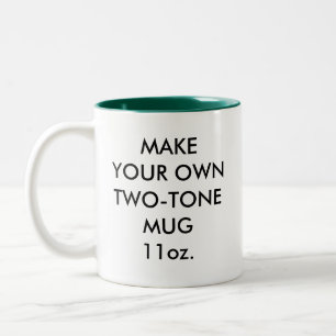 Custom Personalized 11oz Hunter Green Two-Tone Mug