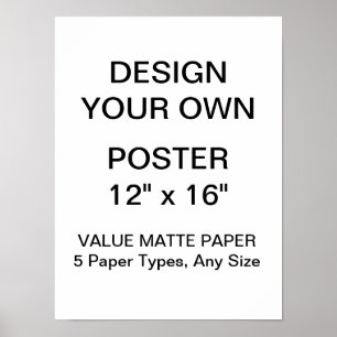 Custom Personalized 12" x 16" Value Matte Poster