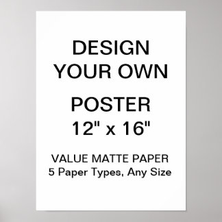 Custom Personalized 12" x 16" Value Matte Poster