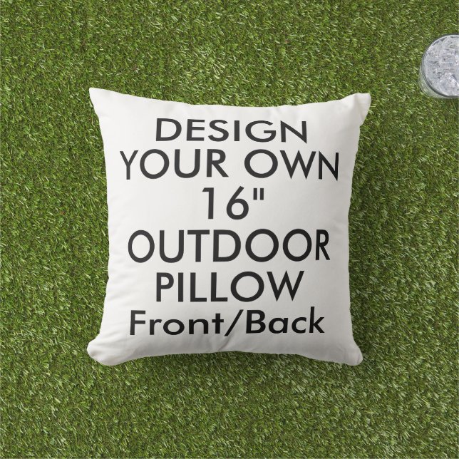 Custom Personalized 16" Poly OUTDOOR Throw Pillow (Grass)