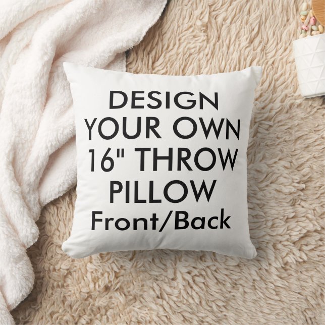 Custom Personalized 16" Polyester Throw Pillow (Blanket)