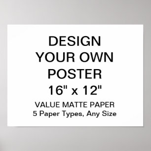 Custom Personalized 16" x 12" Value Matte Poster