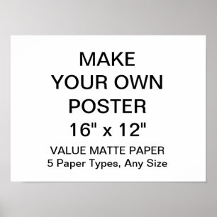Custom Personalized 16" x 12" Value Matte Poster