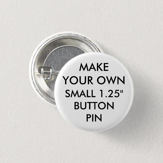Custom Personalized 1.25"" Small Button Pin Badge (Front & Back)