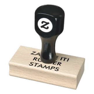 Custom Personalized 1.5" x 3" Wood Rubber Stamp