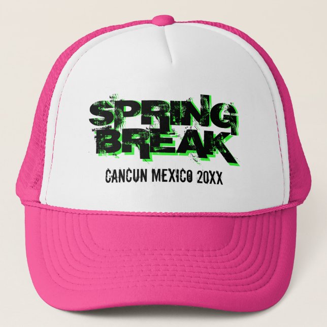 Custom personalized 2021 Spring Break party Trucker Hat (Front)
