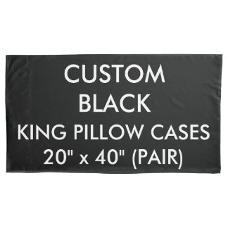 Custom Personalized 2 Black King Size Pillow Cases