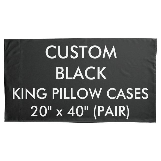 Custom Personalized 2 Black King Size Pillow Cases (Front-Left)