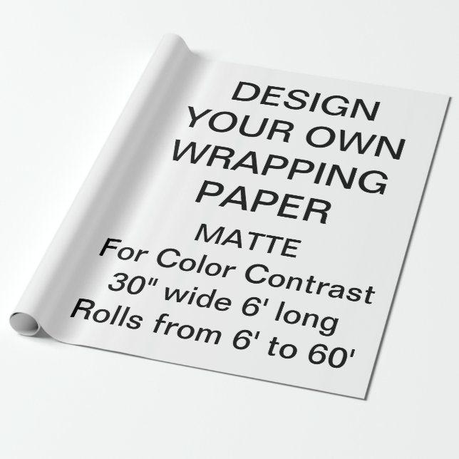Custom Personalized 30" x 6' Matte Wrapping Paper (Unrolled)