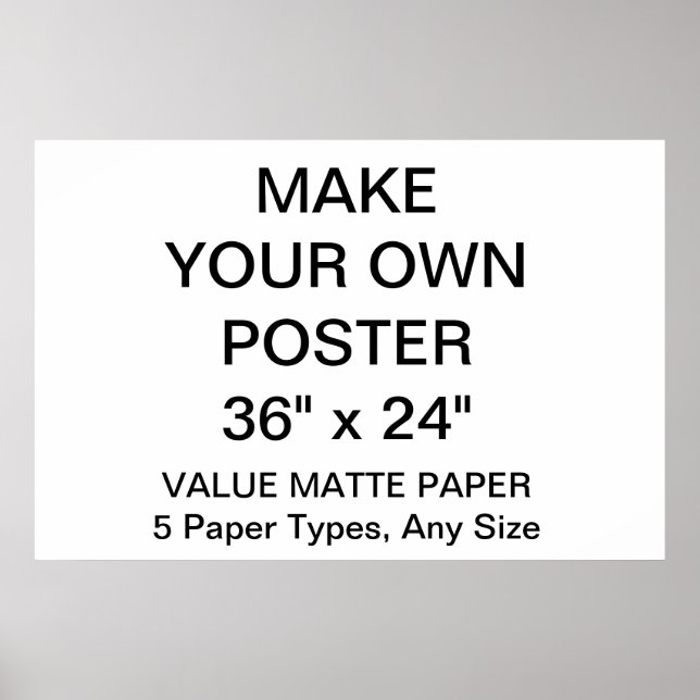 Custom Personalized 36" x 24" Value Matte Poster (Front)