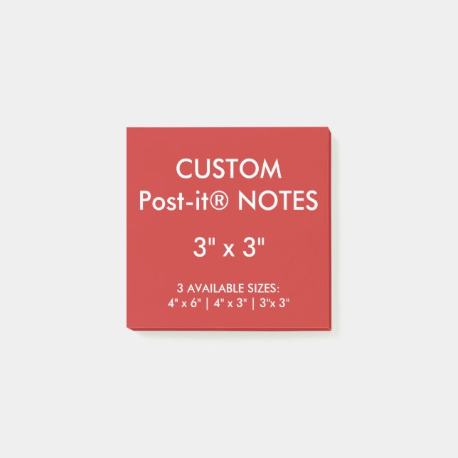 Custom Personalized 3" Square Post-it® Notes Blank (Front)