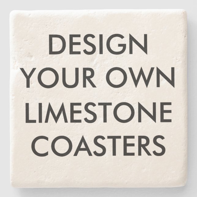 Custom Personalized 4" Limestone Stone Coaster (Front)