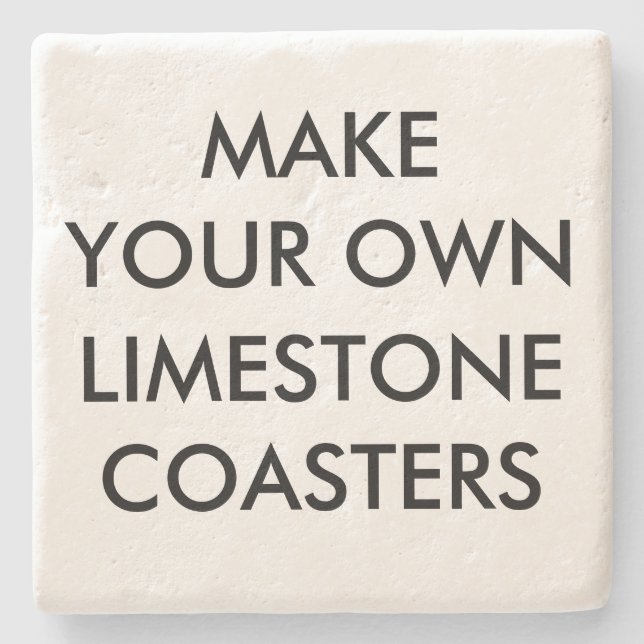 Custom Personalized 4" Limestone Stone Coaster (Front)