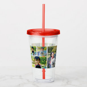 Custom Personalized 4 Photo Full Colour Gift Acrylic Tumbler