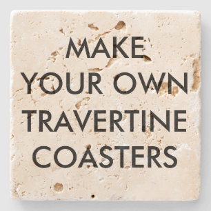 Custom Personalized 4" Travertine Stone Coaster