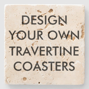 Custom Personalized 4" Travertine Stone Coaster