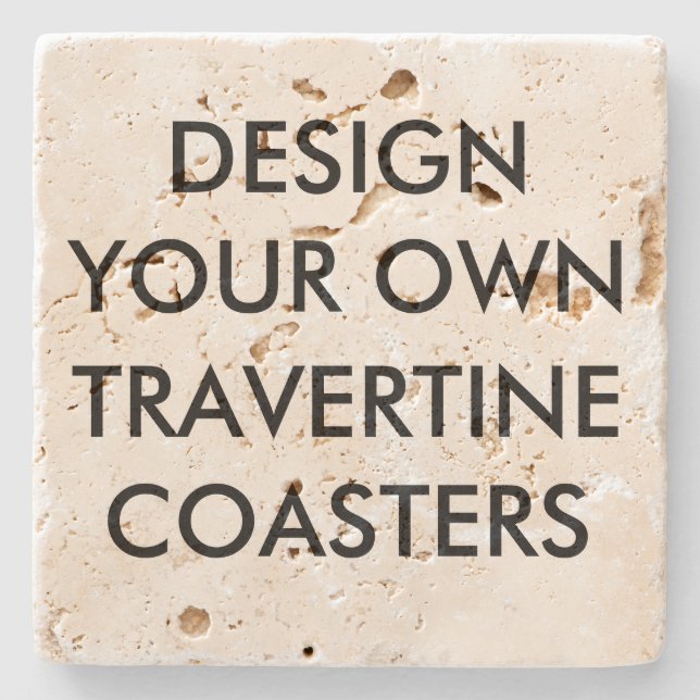 Custom Personalized 4" Travertine Stone Coaster (Front)