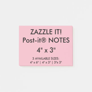 Custom Personalized 4" x 3" Post-it® Notes Blank