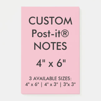 Custom Personalized 4" x 6" Post-it® Notes Blank