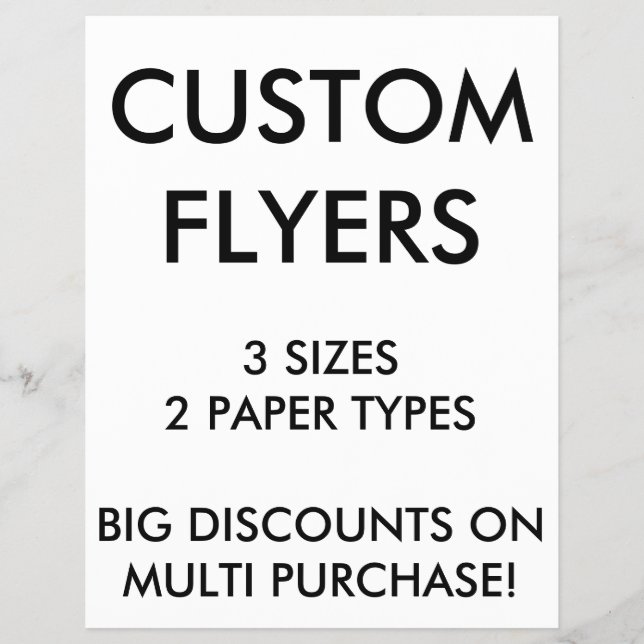 Custom Personalized 8.5"x11" Flyers Blank Template (Front)