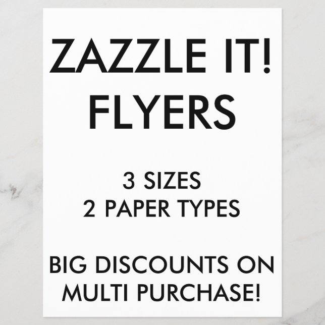 Custom Personalized 8.5"x11" Flyers Blank Template (Front)