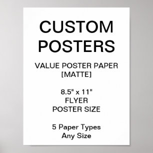 Custom Personalized 8.5"x11" Value Matte Poster