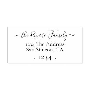 Custom Personalized Address Elegant Scroll Text Rubber Stamp