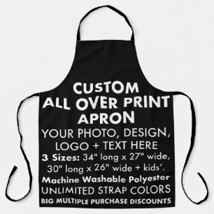 Custom Personalized All Over Print Apron Black (L)