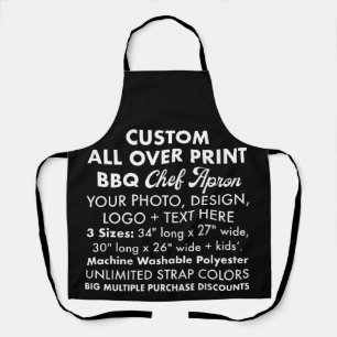Custom Personalized All Over Print BBQ Chef Apron